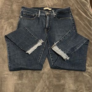 Levi’s Women’s 311 Shaping Skinny Blue Jean Size 30 frayed edges